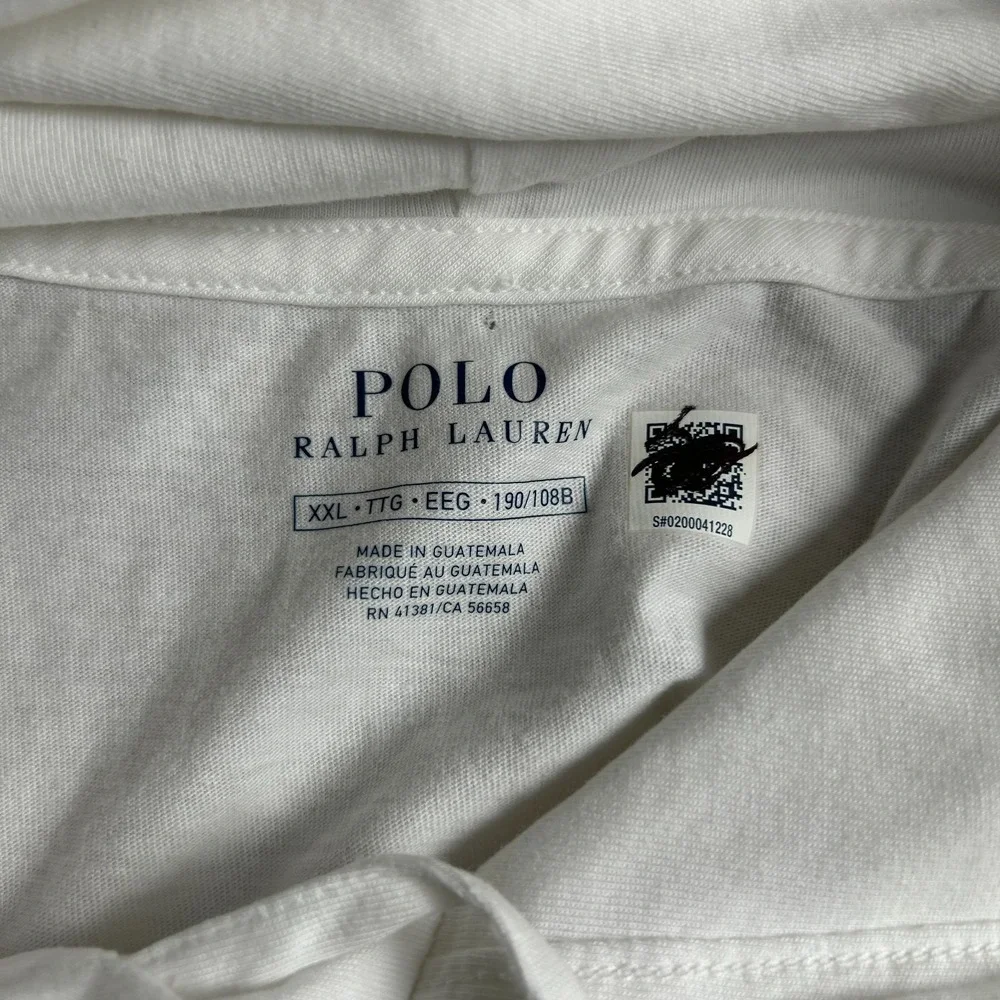Polo Ralph Lauren Mens XXL White Lightweight Long Sleeve Hooded T-Shirt 2XL NWOT